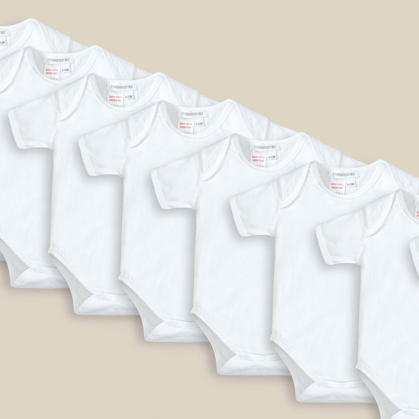 Pack of Eight Bodysuits – White