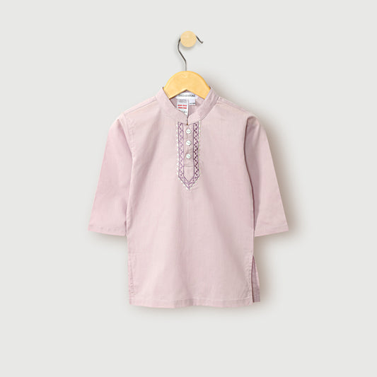 Lilac Embroidered Baby Kurta Set