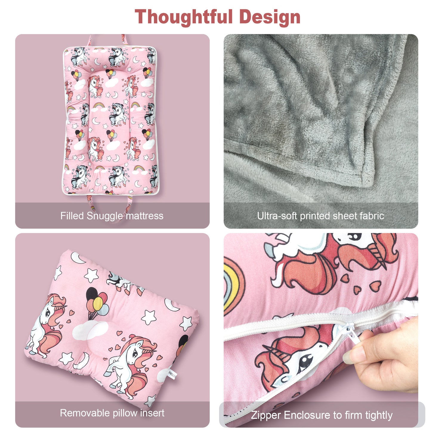Unicorn Baby Fleece Portable Bed