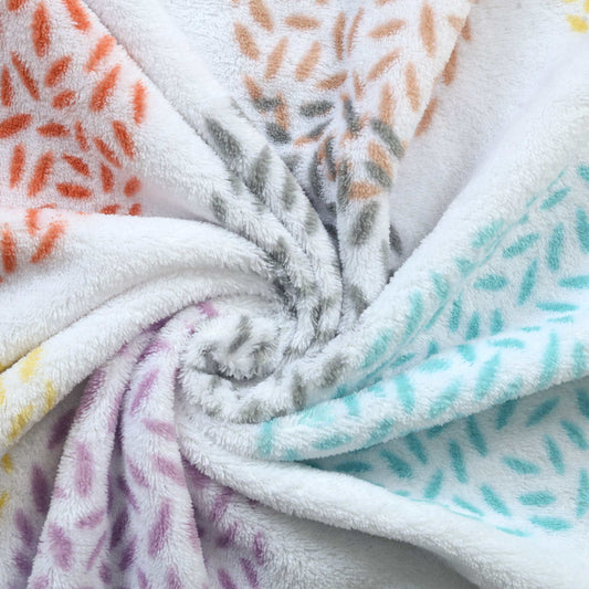 Pastel Leaves Printed Baby Fleece Blanket
