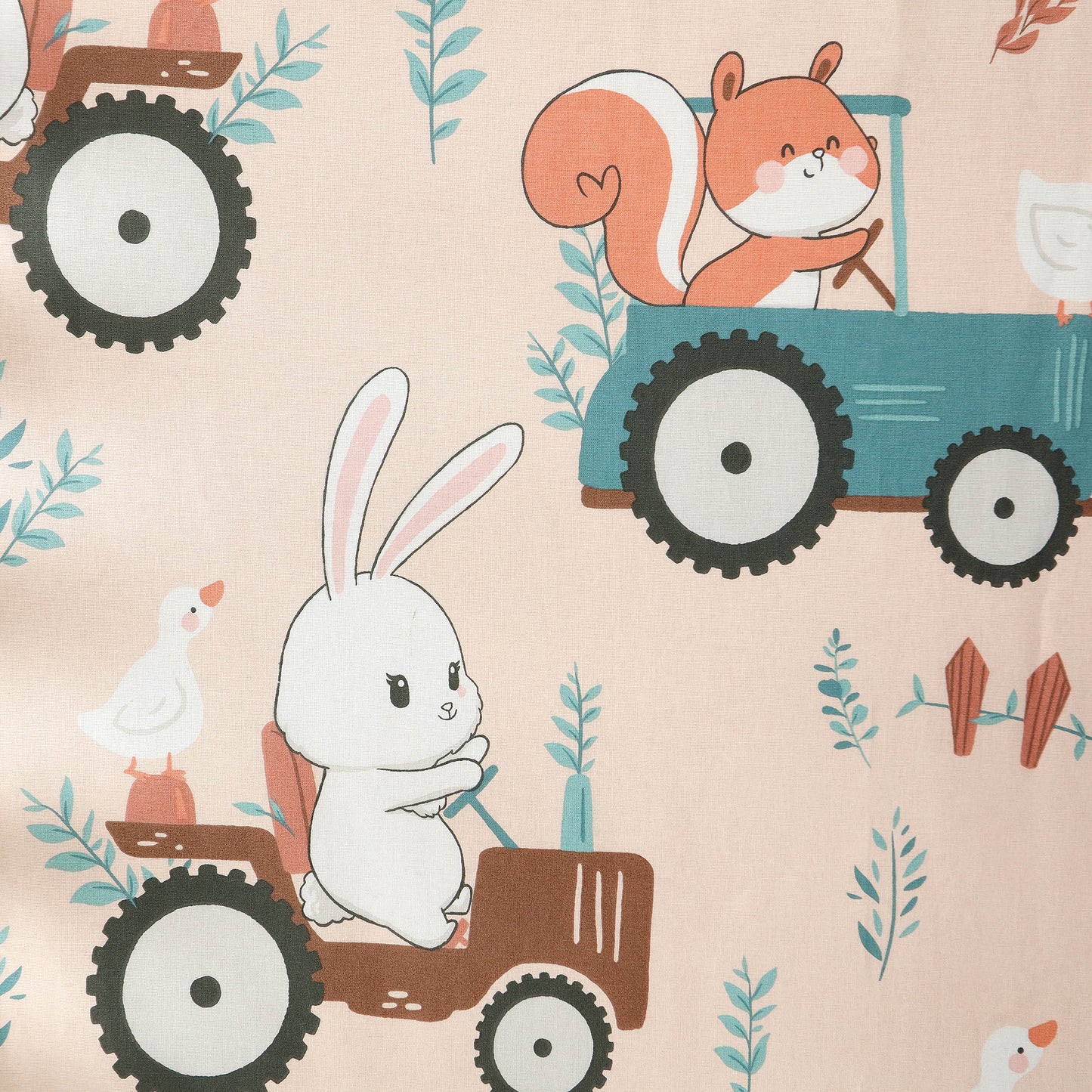 Bunny Tractor Baby Crib Bedding Set