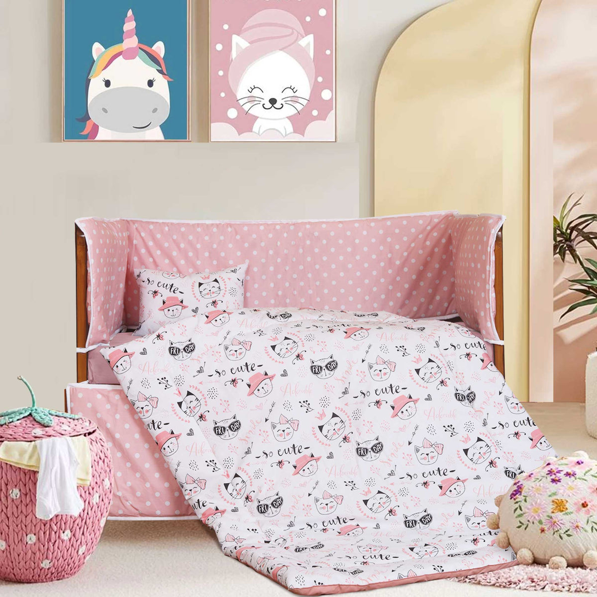 Dancing Cat Baby Cot Set The Baby Store