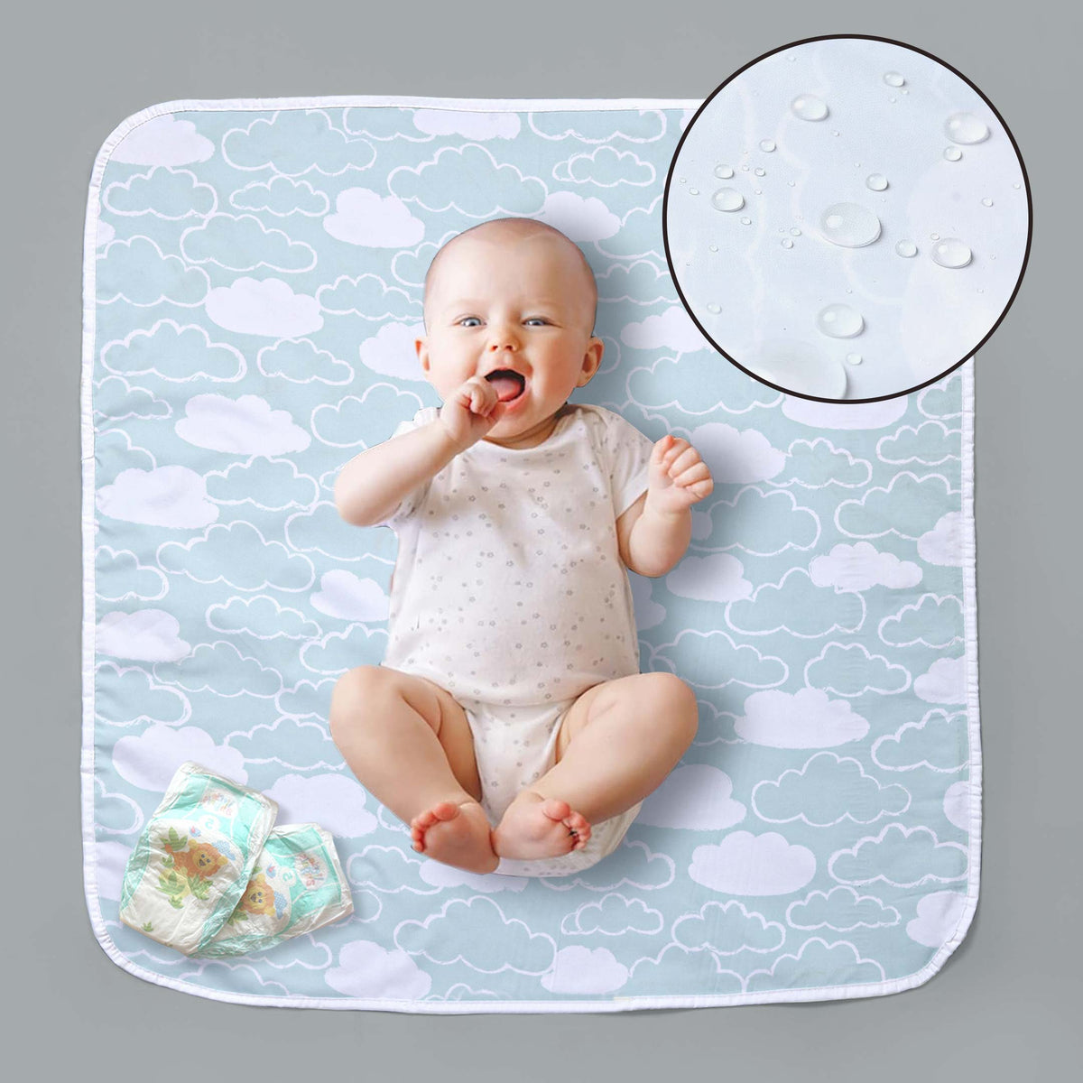 Mint Clouds Baby Diaper Changing Sheet The Baby Store