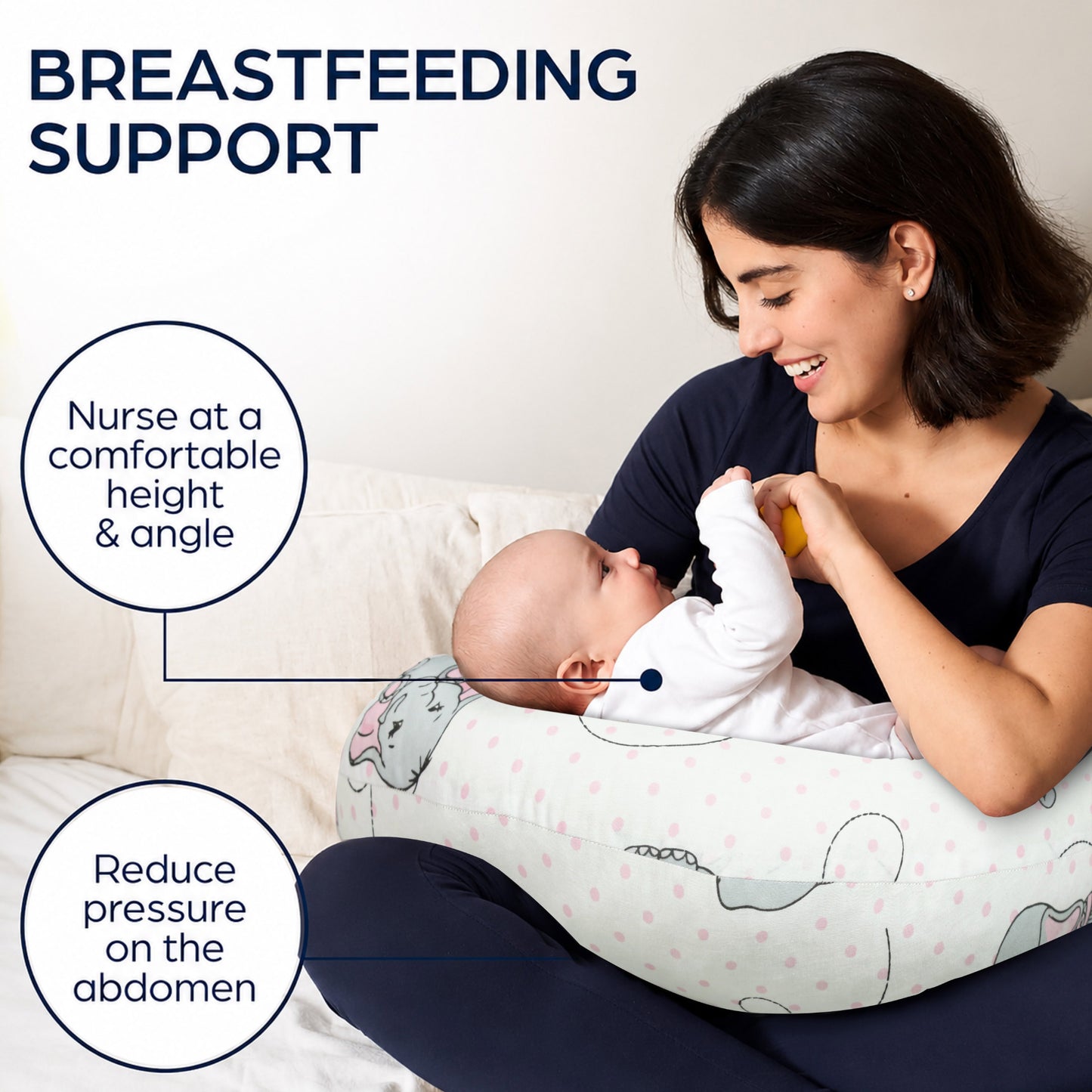 Tiny Trunks Baby Nursing Pillow