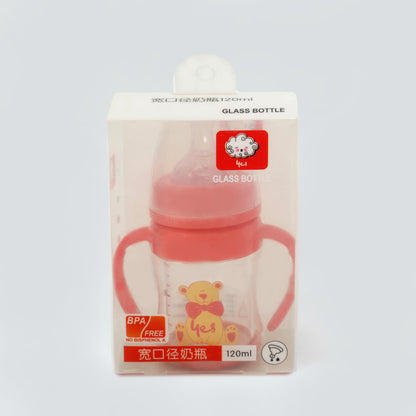 Teddy Bear Glass Inner Plastic Feeder