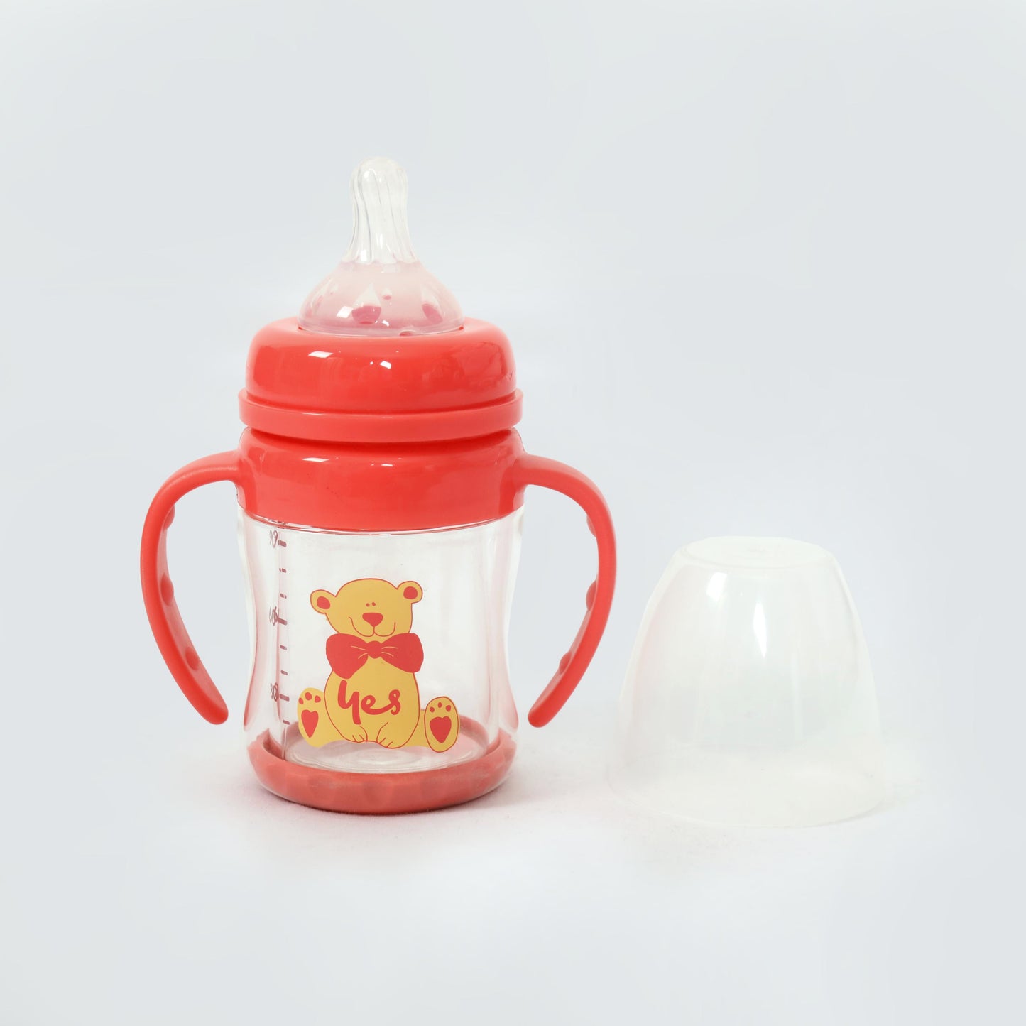 Teddy Bear Glass Inner Plastic Feeder