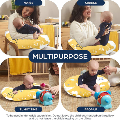 Bunnies On Cloud Nursing Pillow