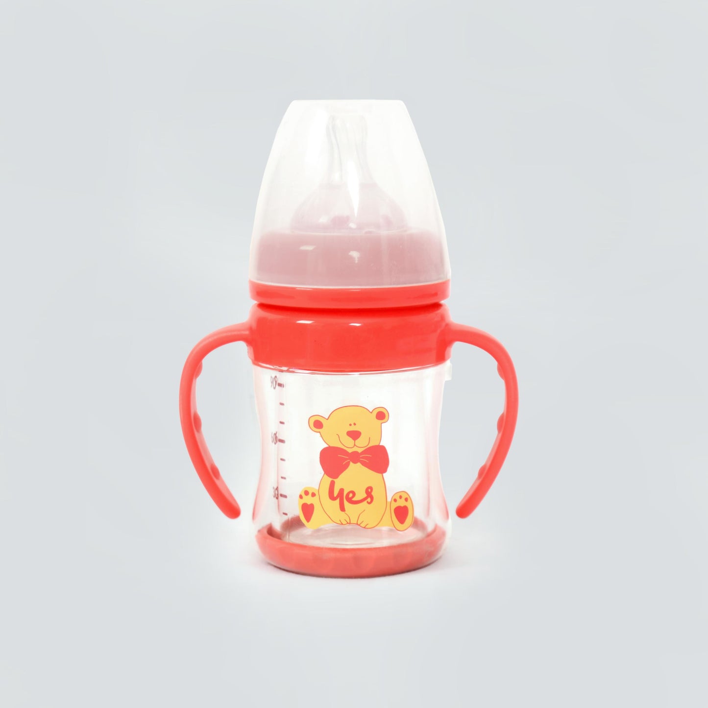Teddy Bear Glass Inner Plastic Feeder