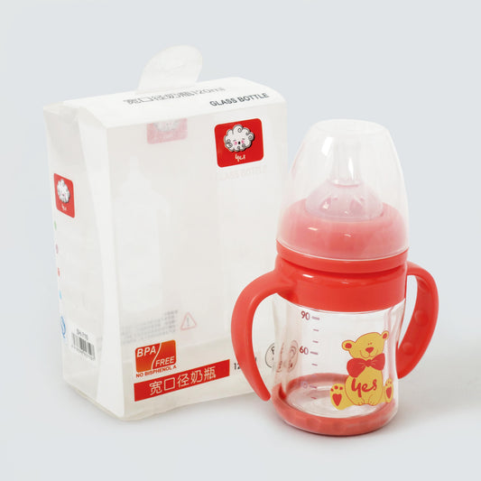 Teddy Bear Glass Inner Plastic Feeder