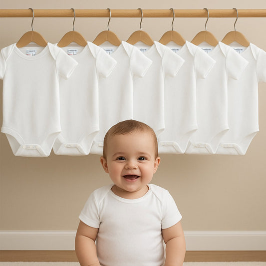 Pack of Eight Bodysuits – White