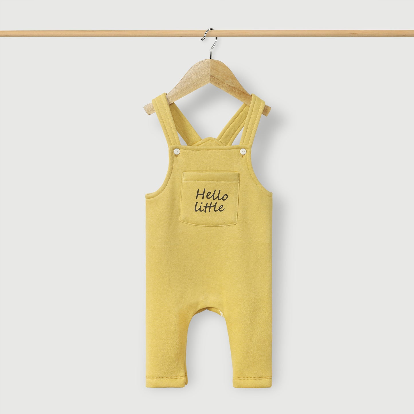 Hello Little Knitted Fleece Dungaree 2pc Set