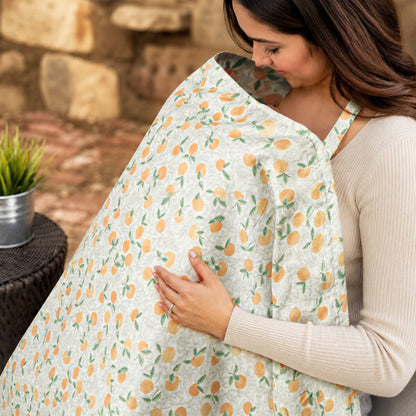 Orange Printed Nursing Apron