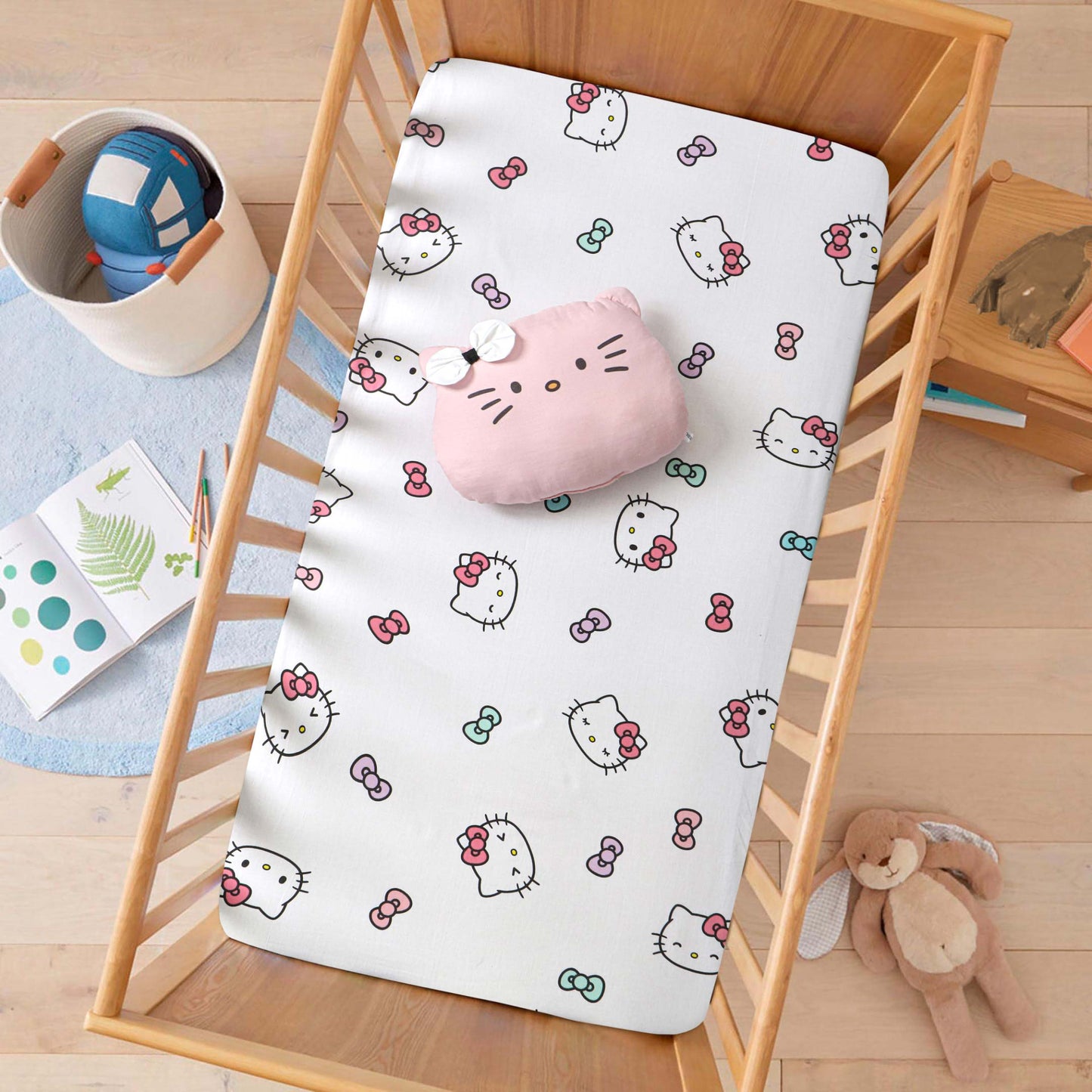 Cute Kitty Face Crib Bedding Set