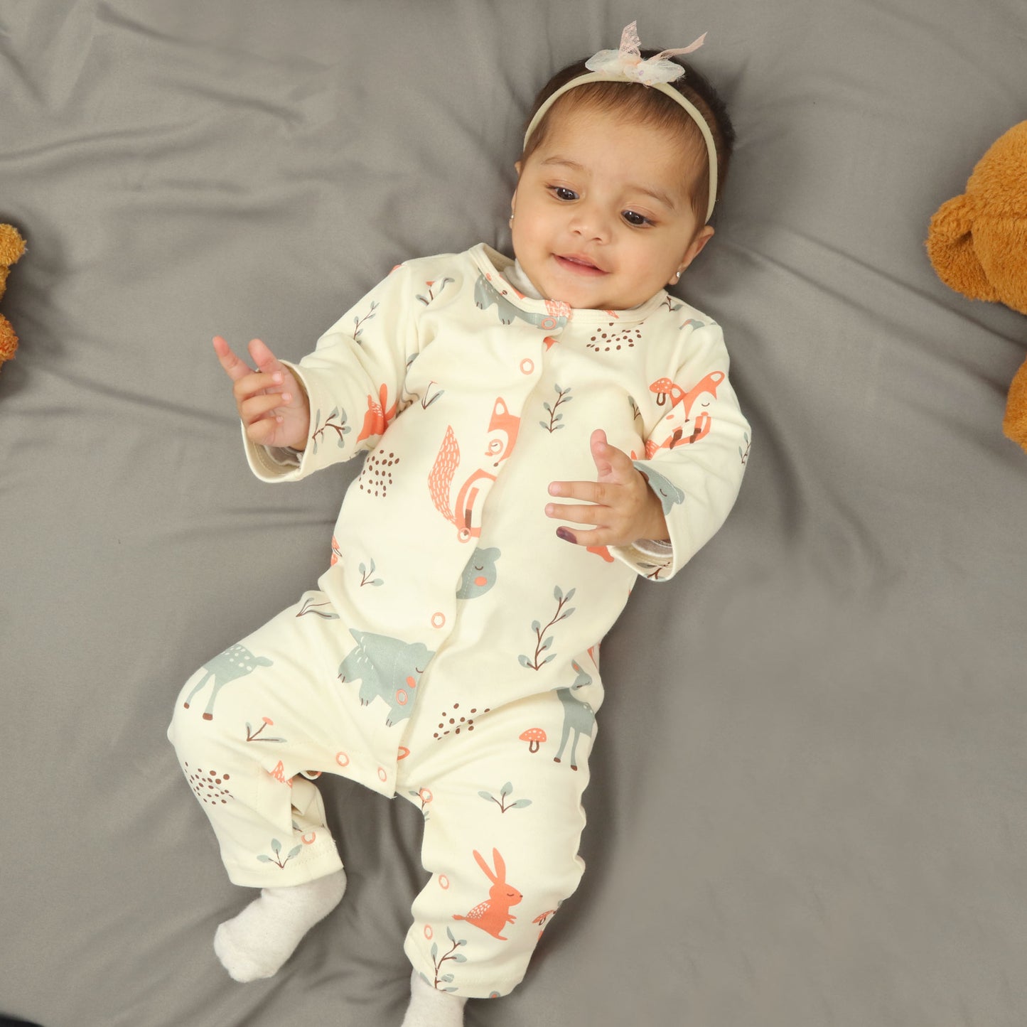 Animal Printed Baby Rompers (Pack of 3)