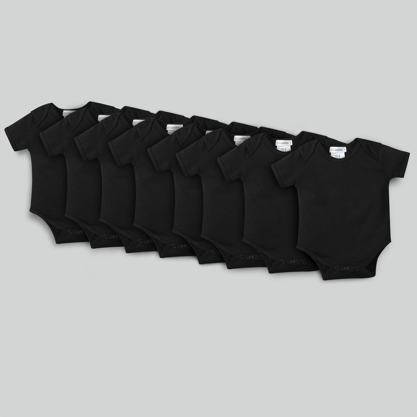 Pack of Eight Bodysuits – Black