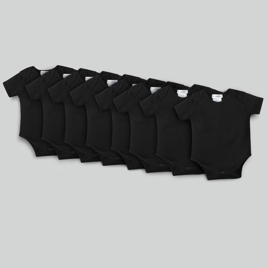 Pack of Eight Bodysuits – Black