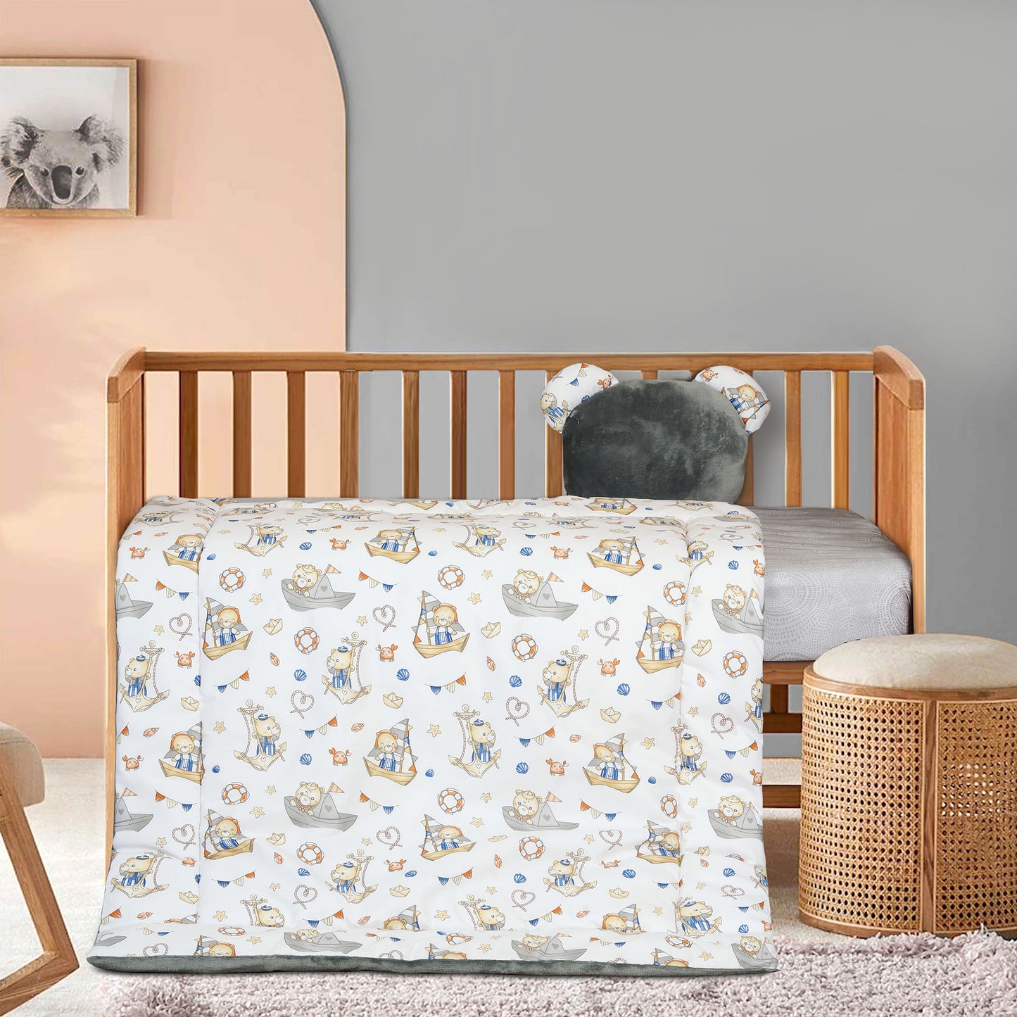 Little Sailor Bear Fleece Comforter Set