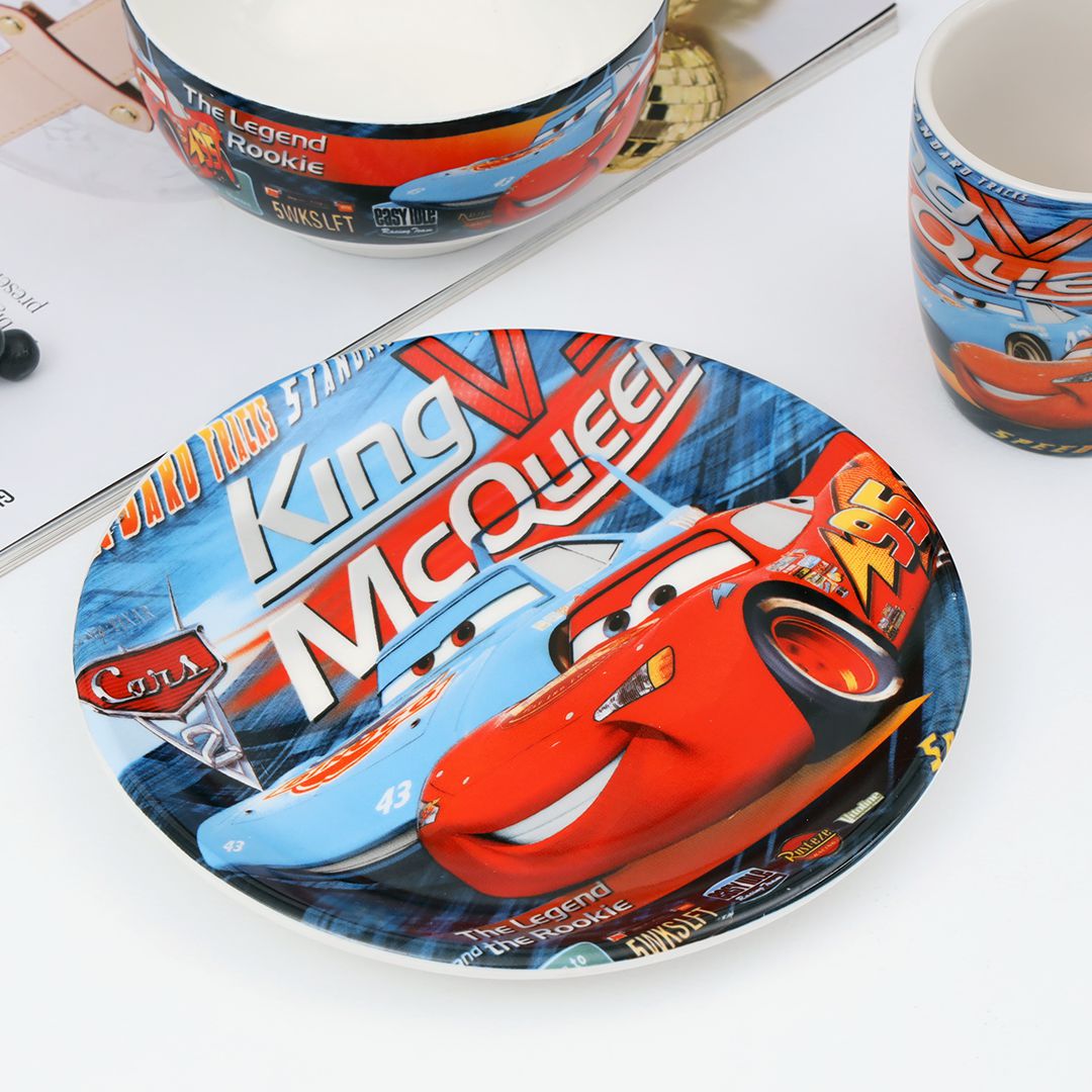 Kids Cars Appetizer Ceramic Dinner Set- 3Pcs