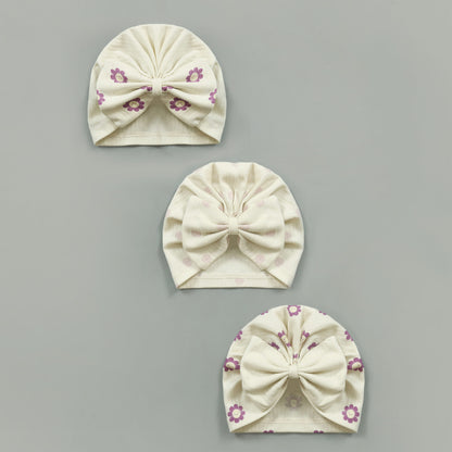 Floral Baby Caps - Pack Of Three