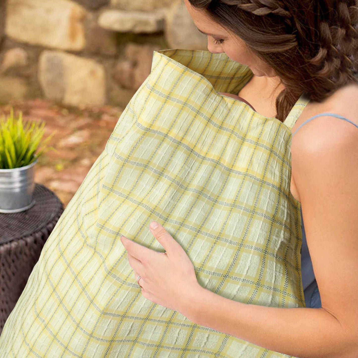 Sunny Plaid Nursing Apron