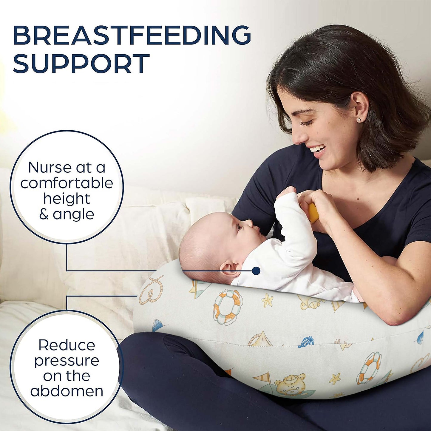 Little Sailor Bear Baby Nursing Pillow