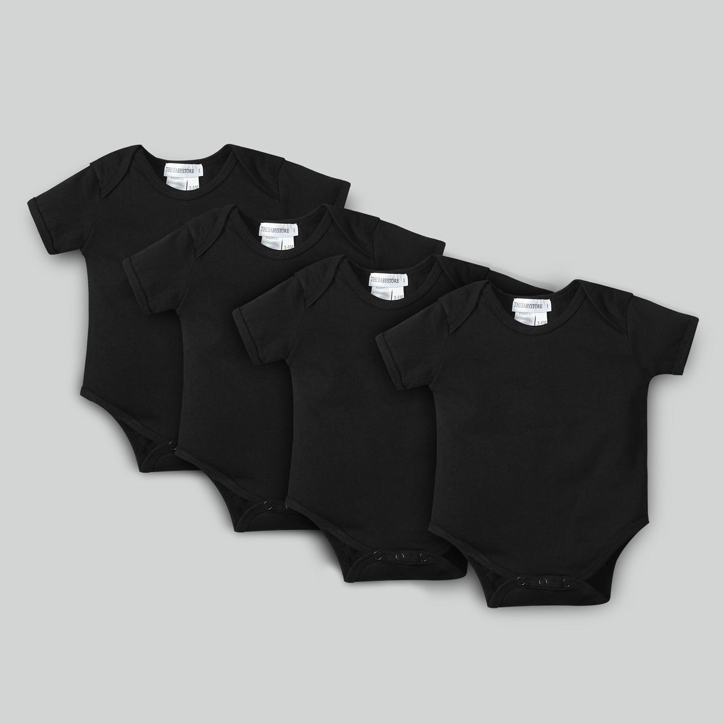 Pack of Eight Bodysuits – Black