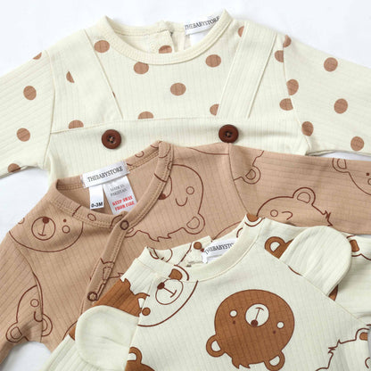 Honey Bear Baby Rompers (Pack of 3)