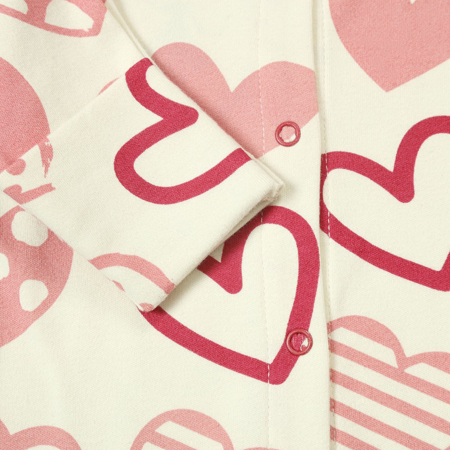 Heart Printed Baby Rompers (Pack of 3)