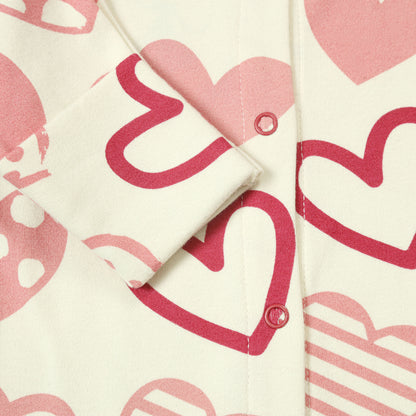 Heart Printed Baby Rompers (Pack of 3)