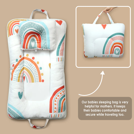 Rainbow Baby Fleece Portable Bed
