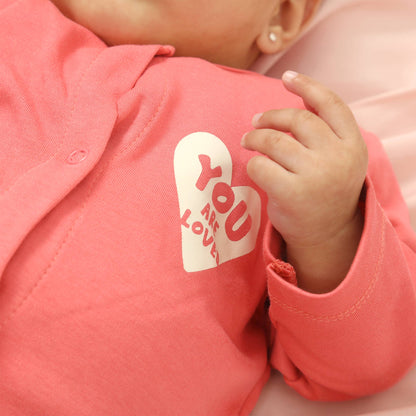 Heart Printed Baby Rompers (Pack of 3)