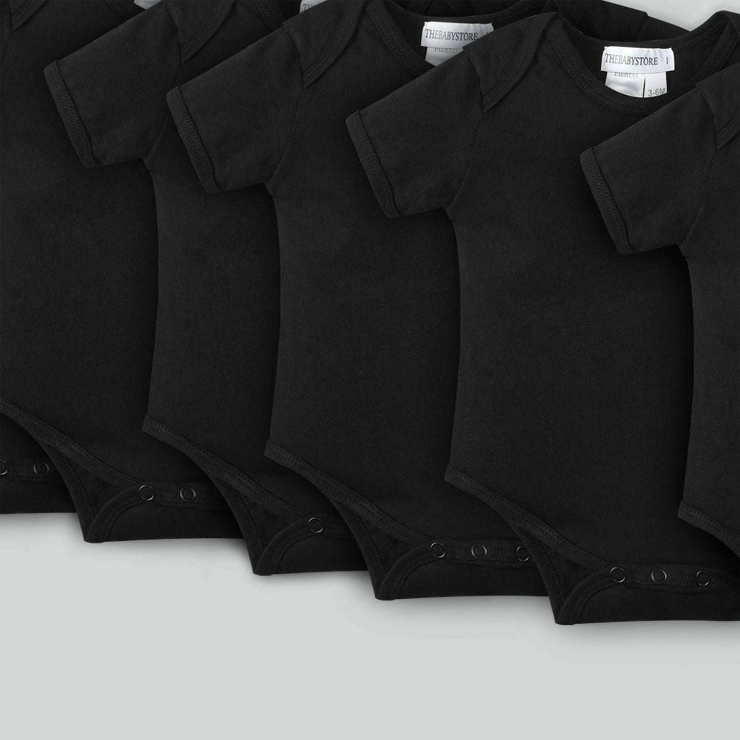 Pack of Eight Bodysuits – Black
