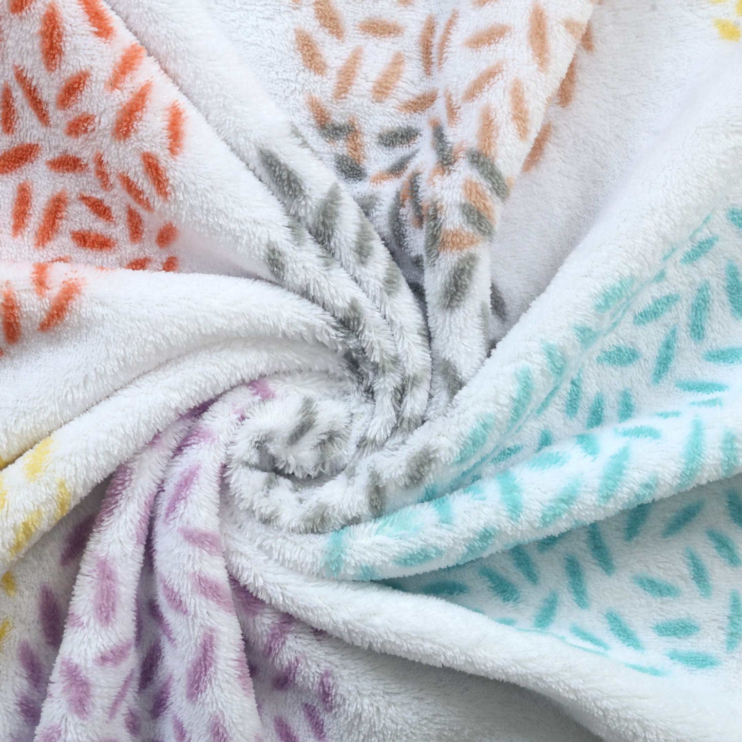 Pastel Leaves Printed Baby Fleece Blanket