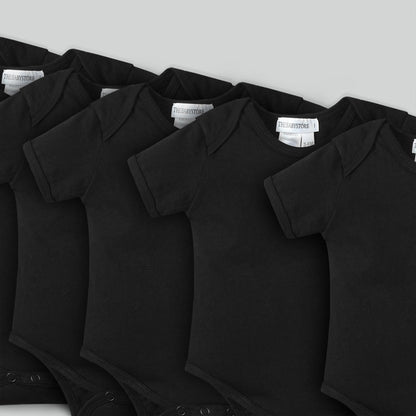Pack of Eight Bodysuits – Black
