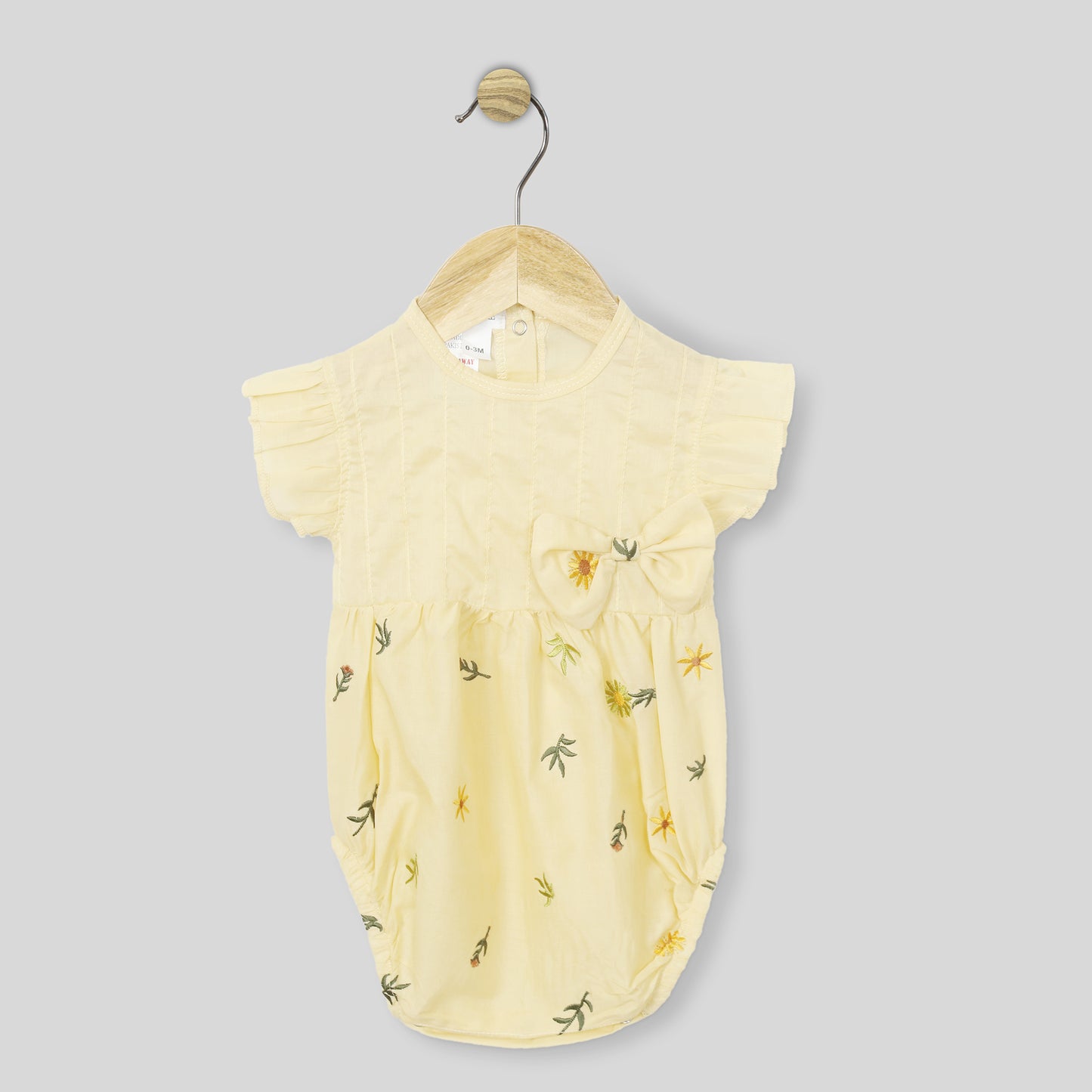 Breezy Bow-Embroidered Lawn Romper