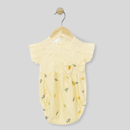 Breezy Bow-Embroidered Lawn Romper