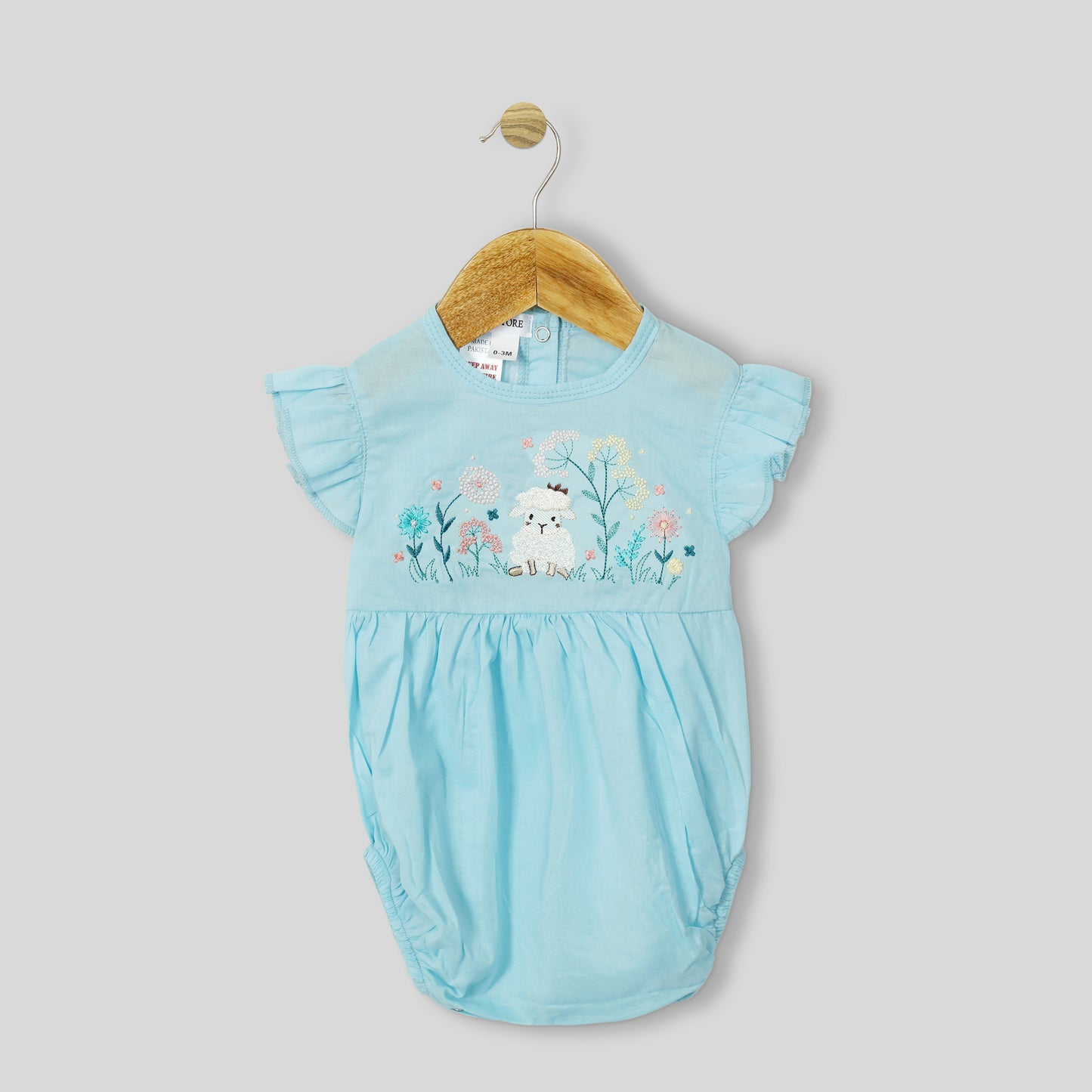 Little Lamb In Bloom Lawn Romper