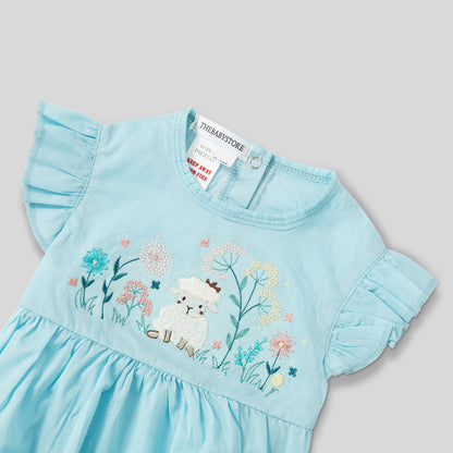 Little Lamb In Bloom Lawn Romper