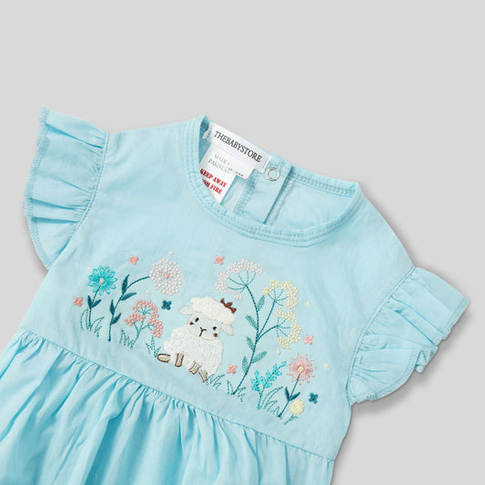 Little Lamb In Bloom Lawn Romper