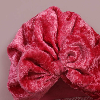 Bow Cuddle Velvet Turban Caps
