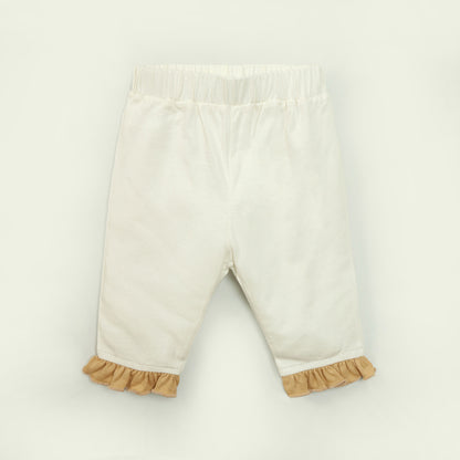 White Ruffled Baby Trouser