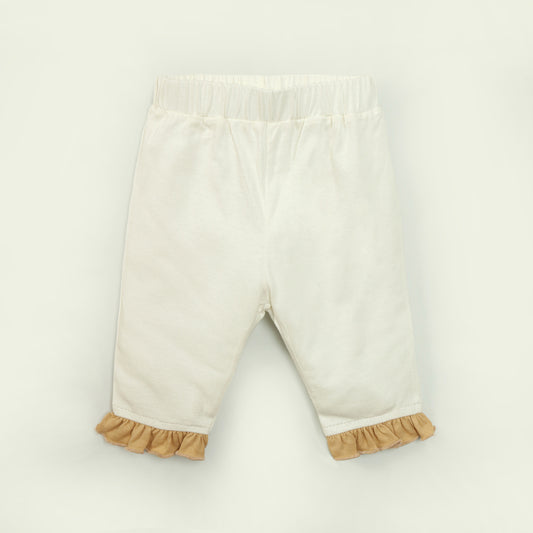 White Ruffled Baby Trouser