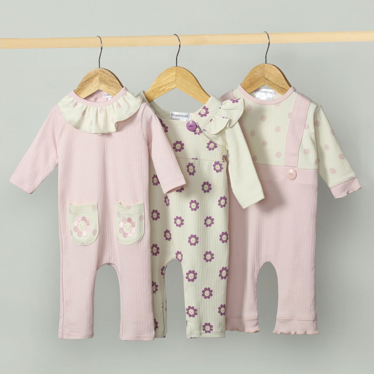 Blossom Bunch Baby Rompers (Pack of 3)