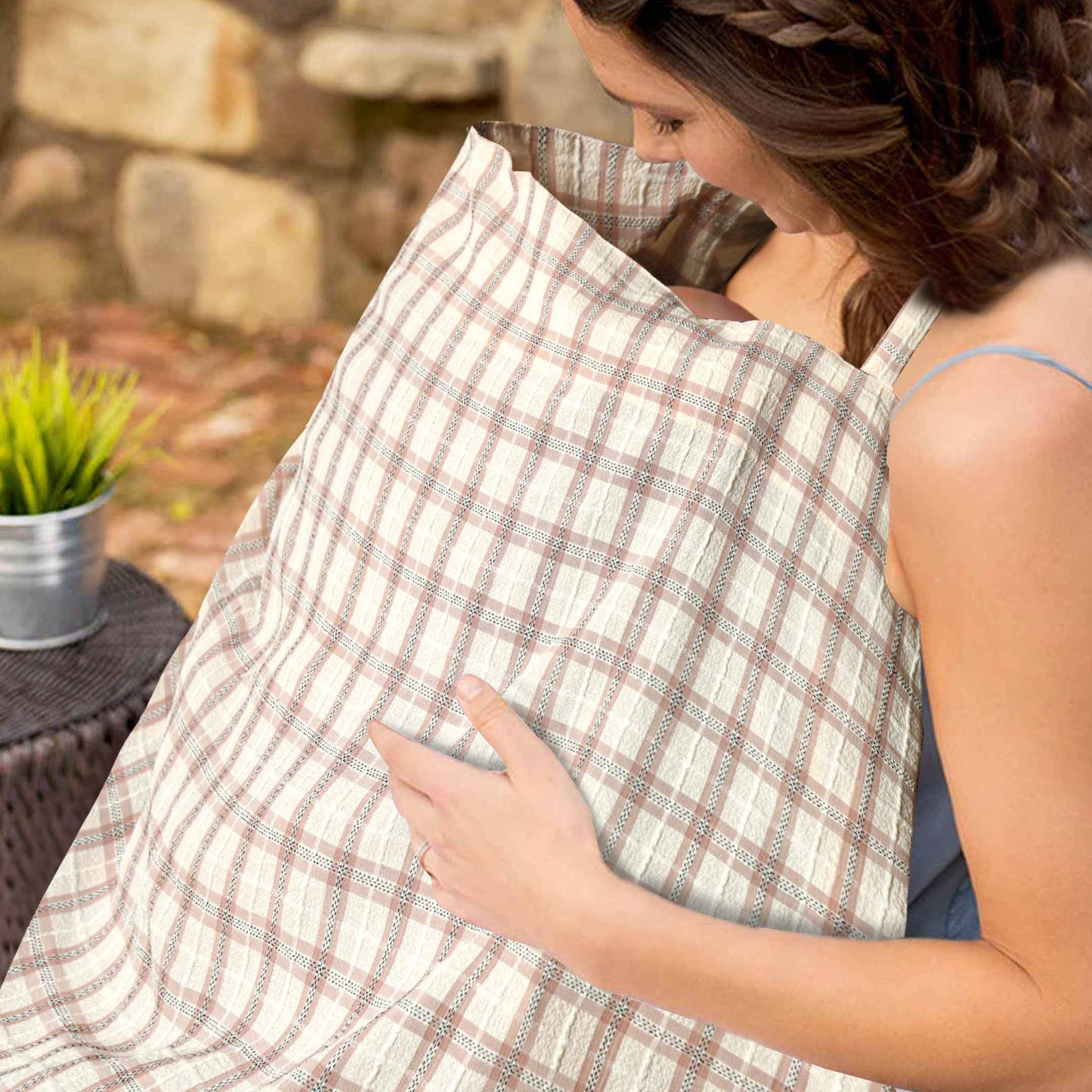 Tiny Plaid Nursing Apron