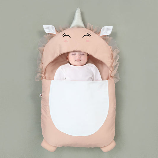 Plush Pink Unicorn Baby Carry Nest