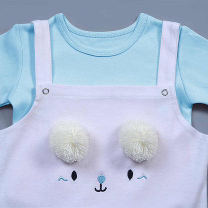 Baby White Cat Face Knitted Romper