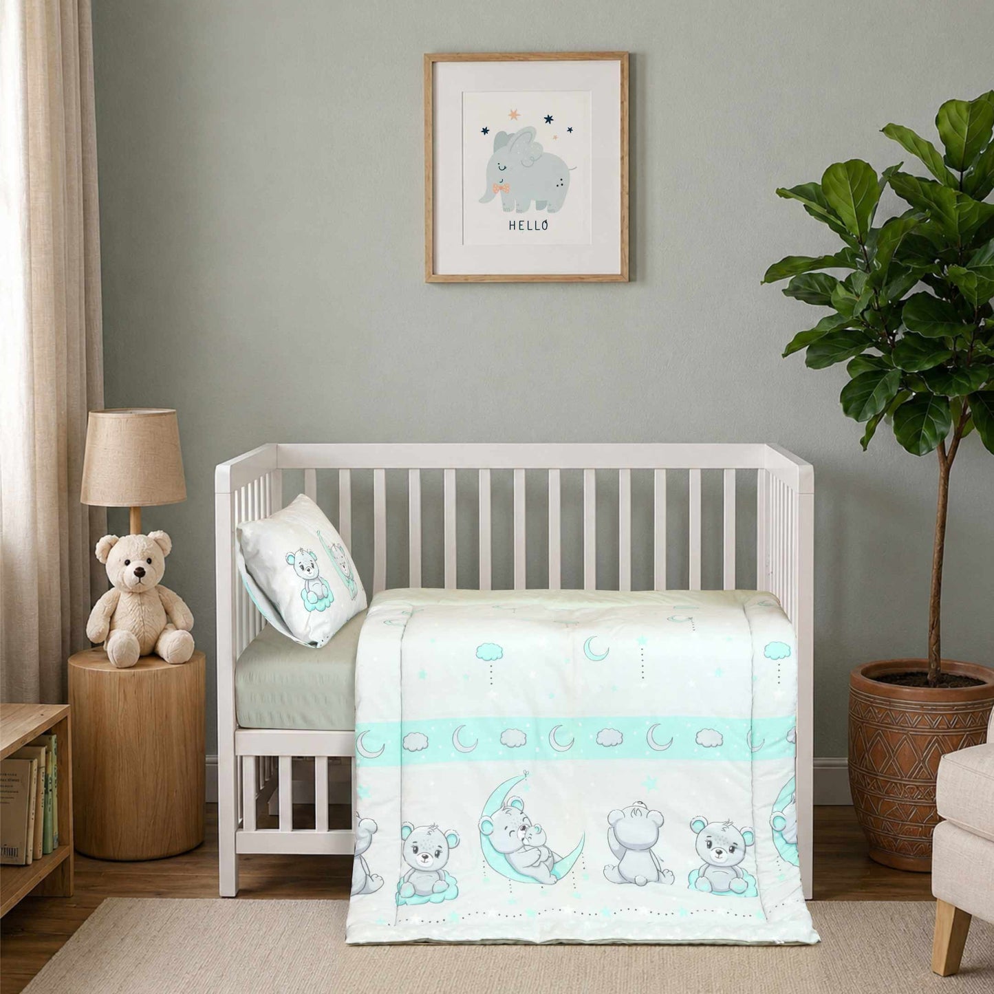 Bear On The Moon Baby Comforter Set