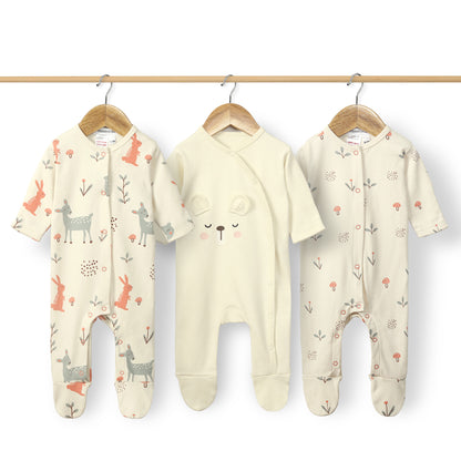 Animal Printed Baby Rompers (Pack of 3)