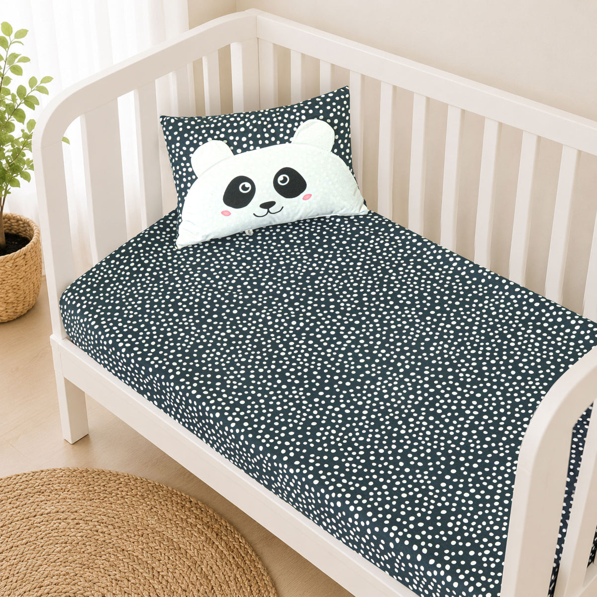 Cute Panda Polka Dot Crib Set