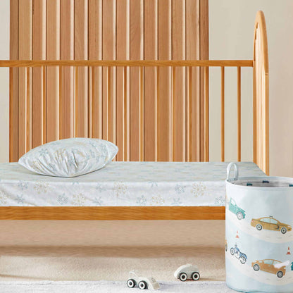 Grey Snowflakes Bedsheet & Pillow